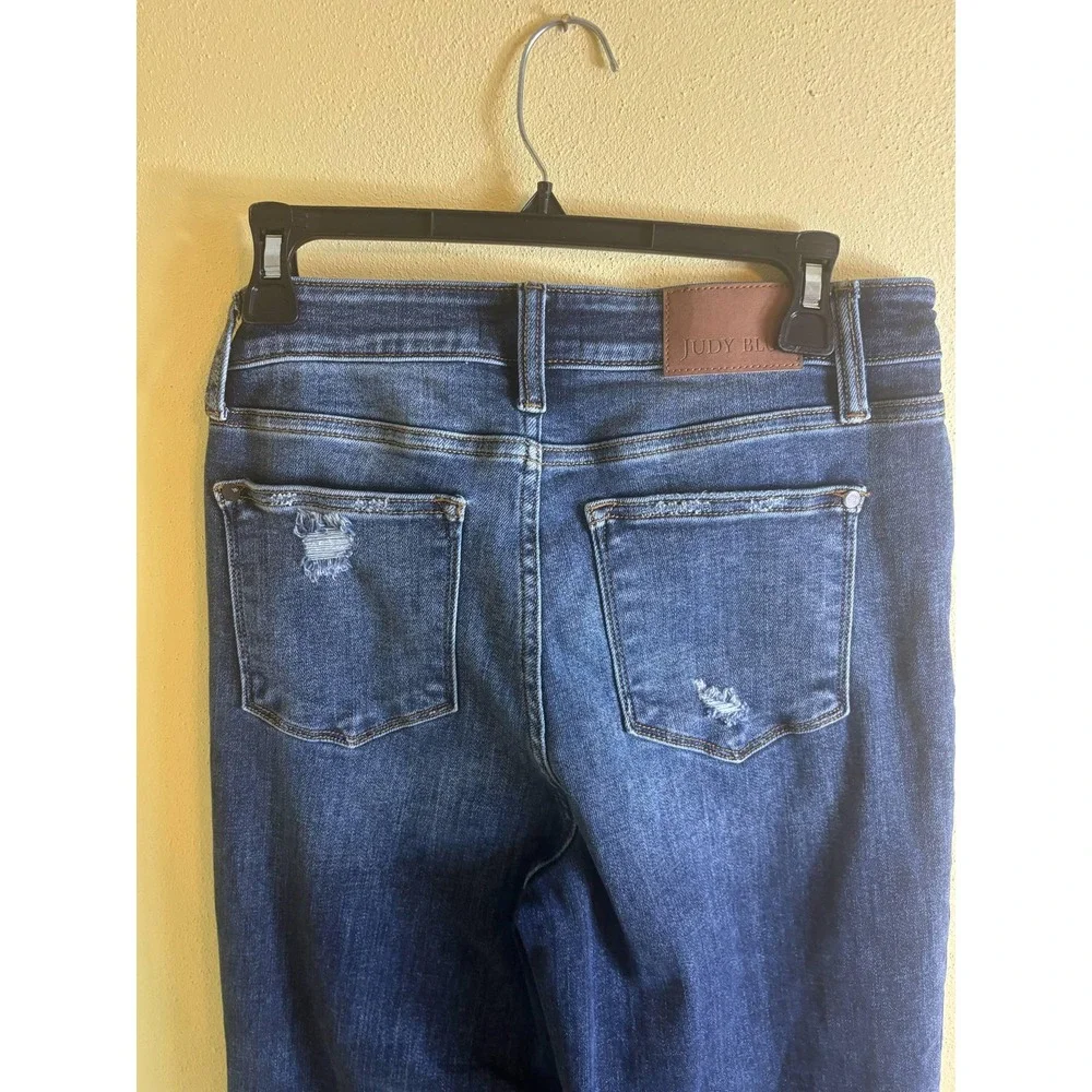 Judy Blue Straight Fit‎ Women's Denim Blue Jeans Distressed Size 7/28